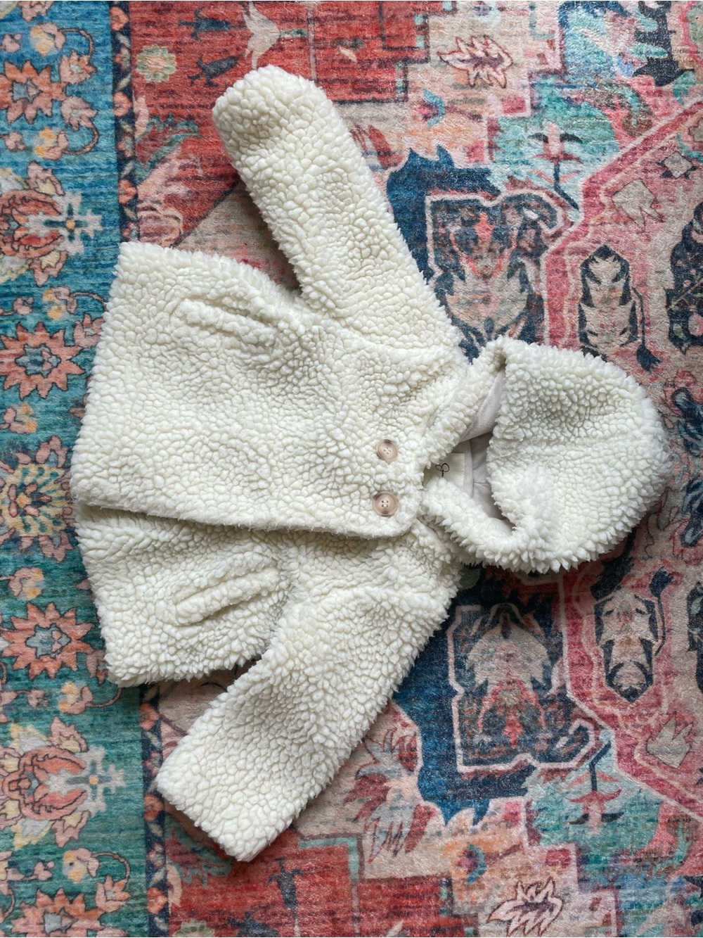 JESSICA SIMPSON White Fluffy Baby Jacket Sz 12 Mo